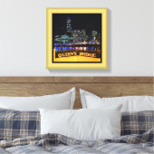 Melbourne Australia CBD Lights over Queen's Bridge Leinwanddruck (Insitu (Schlafzimmer))
