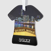 Melbourne Australia CBD Lights over Queen's Bridge Ornament (Vorderseite)