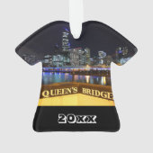 Melbourne Australia CBD Lights over Queen's Bridge Ornament (Rückseite)