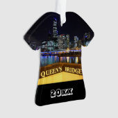 Melbourne Australia CBD Lights over Queen's Bridge Ornament (Vorderseite)