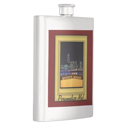 Melbourne Australia CBD Night Lights Flachmann (Rechts)