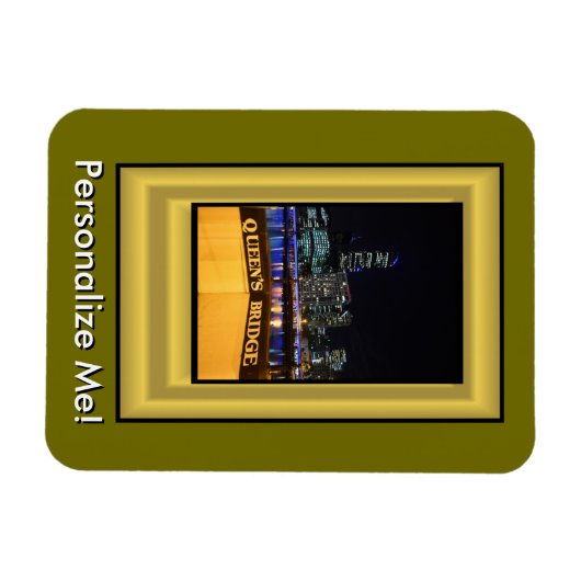 Melbourne Australia CBD Night Lights Magnet (Horizontal)