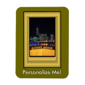 Melbourne Australia CBD Night Lights Magnet (Vertikal)