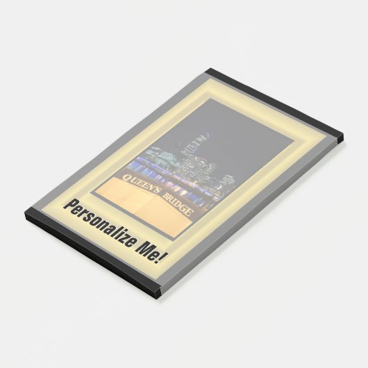 Melbourne Australia CBD Night Lights Post-it Klebezettel (angewinkelt)