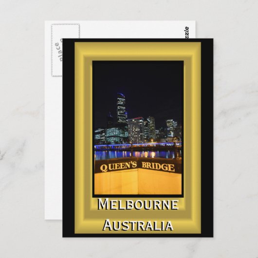 Melbourne Australia CBD Night Lights Postkarte (Vorne/Hinten)