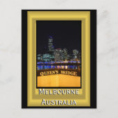 Melbourne Australia CBD Night Lights Postkarte (Vorderseite)