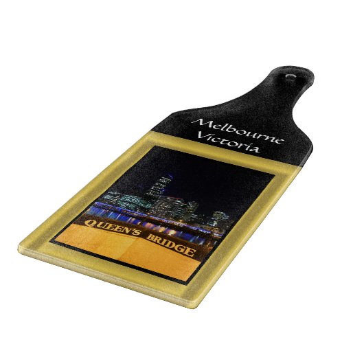 Melbourne Australia CBD Night Lights Schneidebrett (Ecke)