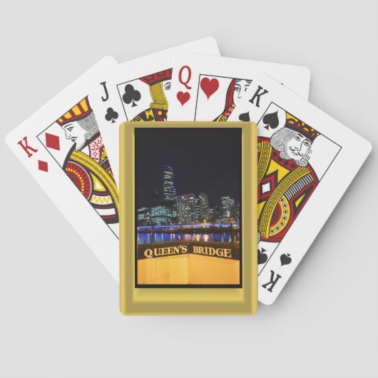 Melbourne Australia CBD Night Lights Spielkarten (Rückseite)