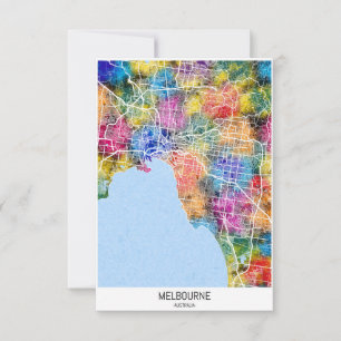 Melbourne Australia City Map Dankeskarte