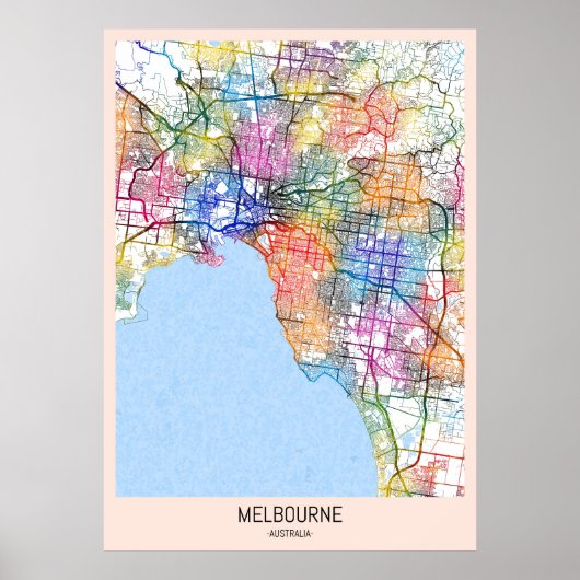 Melbourne Australia City Map Poster (Vorne)