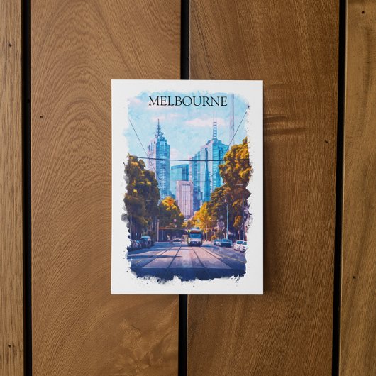 Melbourne Australia City View Travel Postkarte