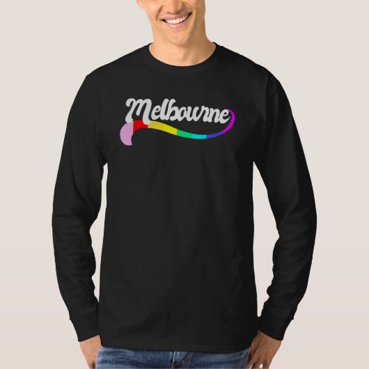 MELBOURNE AUSTRALIA Gay Pride Proud LGBTQ Rainbow  T-Shirt (Vorderseite)