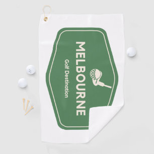 Melbourne Australia - Golf Course Destination Logo Golfhandtuch