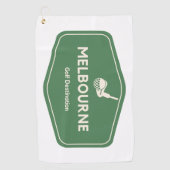 Melbourne Australia - Golf Course Destination Logo Golfhandtuch (Vorderseite)