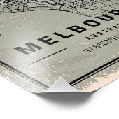 Melbourne australia map print poster canvas (Ecke)
