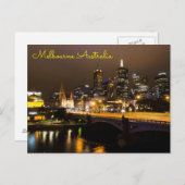 Melbourne Australia Night Time Yarra River Postkarte (Vorne/Hinten)