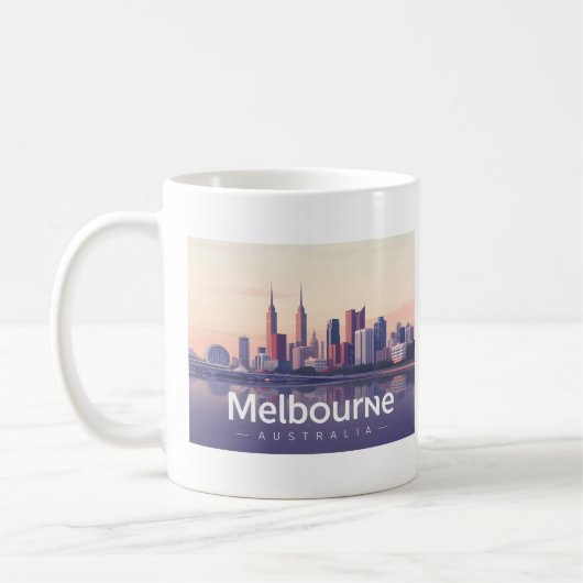 Melbourne Australia Pastel Travel Design Kaffeetasse (Links)