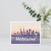 Melbourne Australia Pastel Travel Design Postkarte (Stehend Vorderseite)