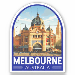Melbourne Australia Reisen Vintag Aufkleber