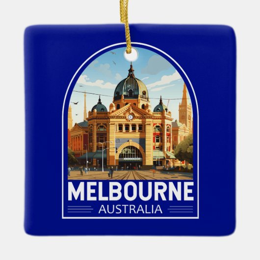 Melbourne Australia Reisen Vintag Keramikornament (Vorderseite)