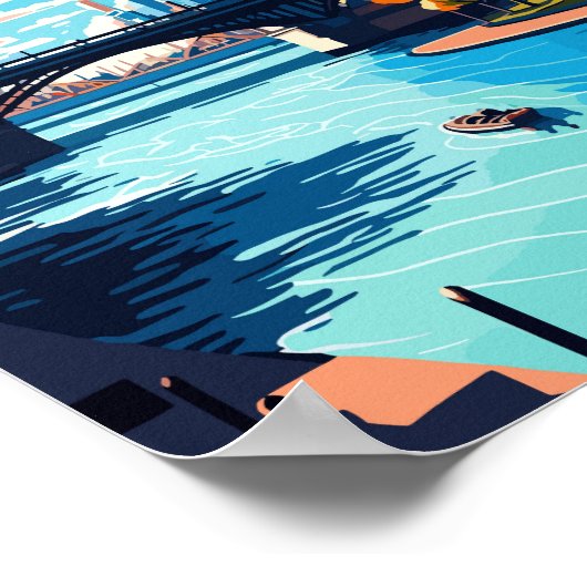 Melbourne Australia Reisen Vintag Poster (Ecke)