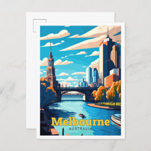 Melbourne Australia Reisen Vintag Postkarte