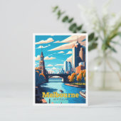 Melbourne Australia Reisen Vintag Postkarte (Stehend Vorderseite)