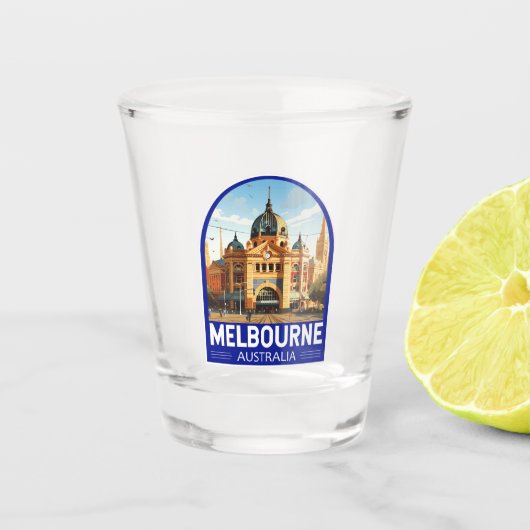 Melbourne Australia Reisen Vintag Schnapsglas (Vorderseite)