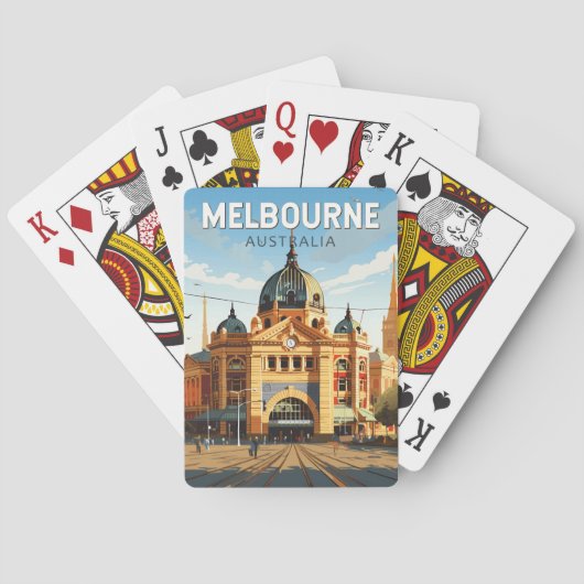 Melbourne Australia Reisen Vintag Spielkarten (Rückseite)
