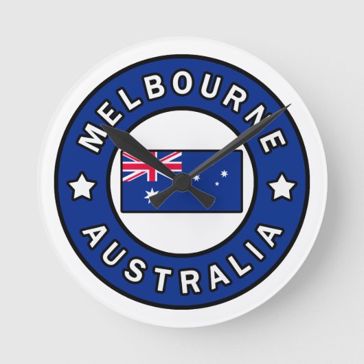 Melbourne Australia Runde Wanduhr (Vorderseite)