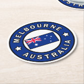 Melbourne Australia Runder Pappuntersetzer (Angewinkelt)