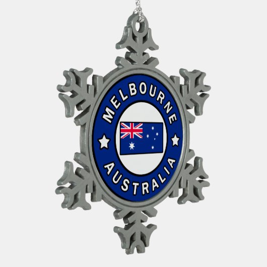 Melbourne Australia Schneeflocken Zinn-Ornament (Links)