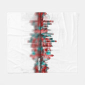 Melbourne Australia Skyline Fleecedecke (Vorderseite (Horizontal))