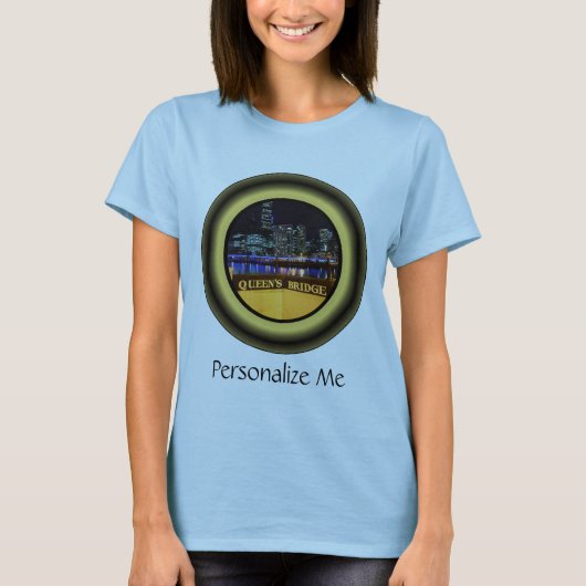 Melbourne Australia Skyline mit City Lights T-Shirt (Vorderseite)