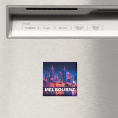Melbourne Australia Skyline Night Magnet (In Situ (Geschirrspüler))