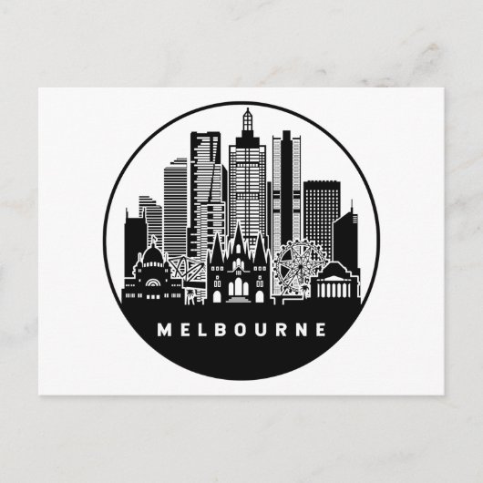 Melbourne Australia Skyline Postkarte (Vorderseite)