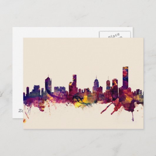 Melbourne Australia Skyline Postkarte (Vorne/Hinten)