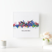 Melbourne Australia Skyline Quadratische Wanduhr (Zuhause)