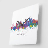 Melbourne Australia Skyline Quadratische Wanduhr (Winkel)
