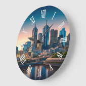 Melbourne Australia Skyline Travel Große Wanduhr (Winkel)