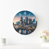 Melbourne Australia Skyline Travel Große Wanduhr (Zuhause)