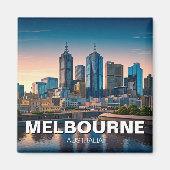 Melbourne Australia Skyline Travel Magnet (Vorne)
