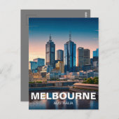 Melbourne Australia Skyline Travel Postkarte (Vorne/Hinten)