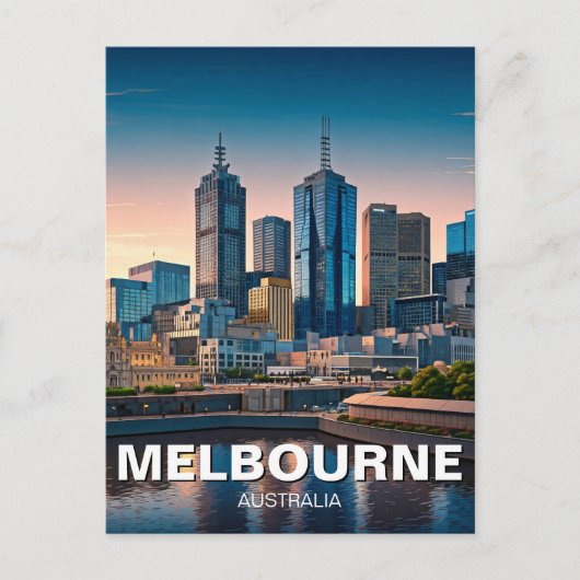 Melbourne Australia Skyline Travel Postkarte (Vorderseite)