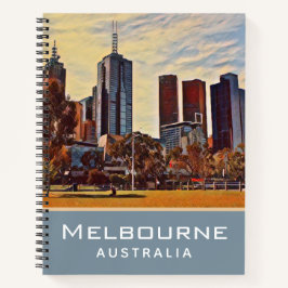Melbourne Australia Skyline Watercolor Art Notizblock