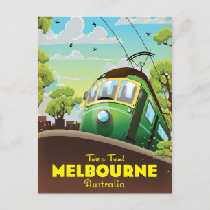 Melbourne Australia Tram Ankündigungspostkarte