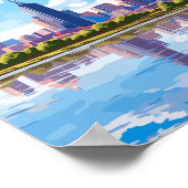 Melbourne Australia Vintage Illustration Poster (Ecke)