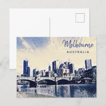 Melbourne Australia Watercolor Art