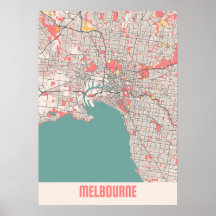 Melbourne - Australien Chalk City Map