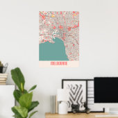 Melbourne - Australien Chalk City Map Poster (Heimbüro)